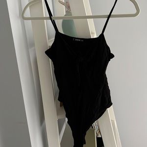 SHEIN Size M black tie-front bodysuit
